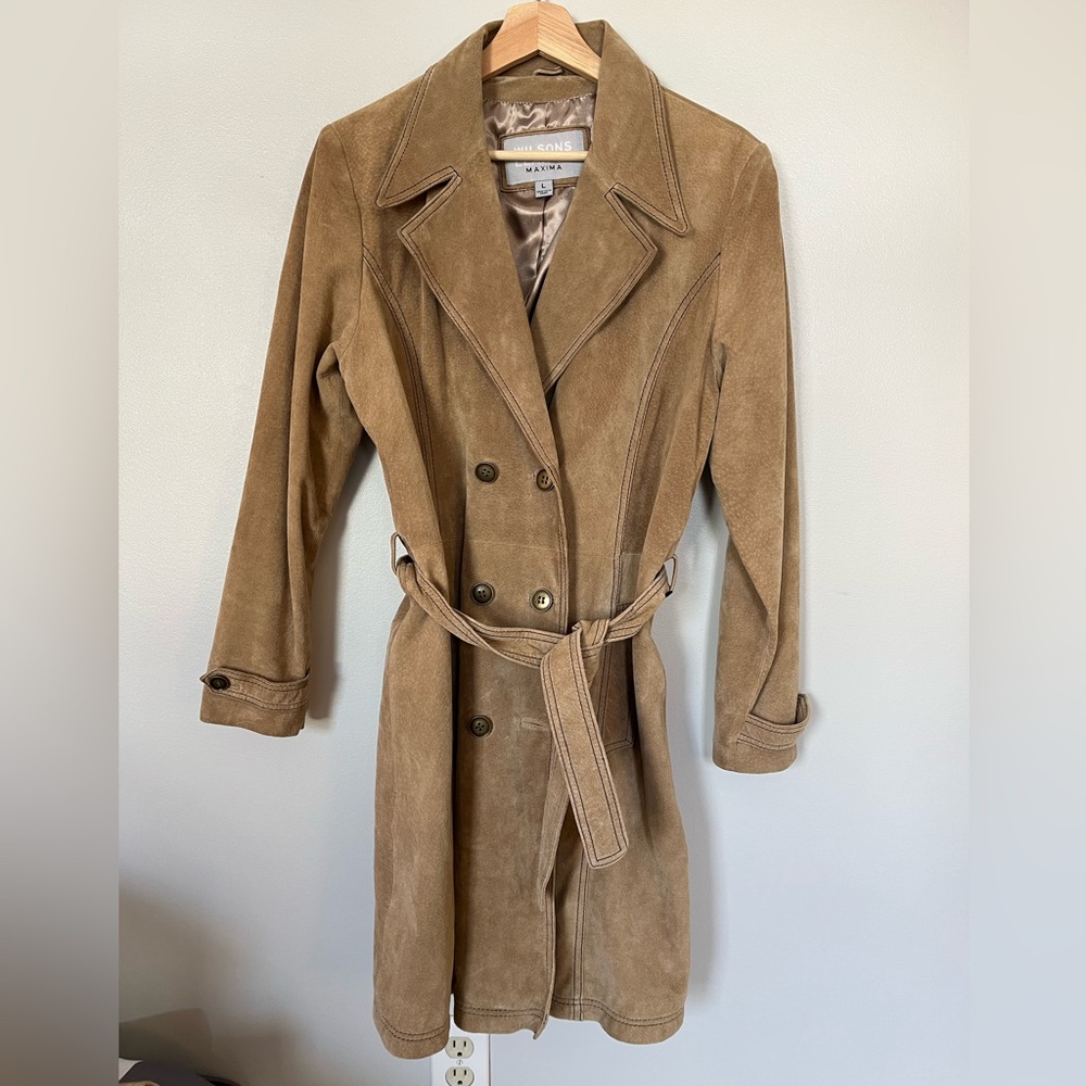 Wilsons Leather Tan Trench Coat